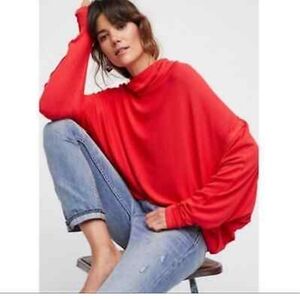 Free People Red Draped Top